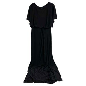 BHLDN Black Flutter Sleeve Maxi Dress | Size 8